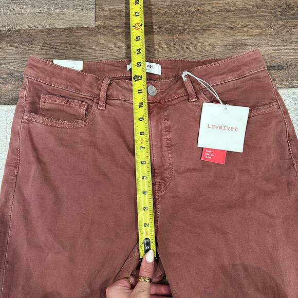 LOVERVET Women's Tummy Control Crop Straight Jeans Size 16W In Burgundy - Picture 11 of 14